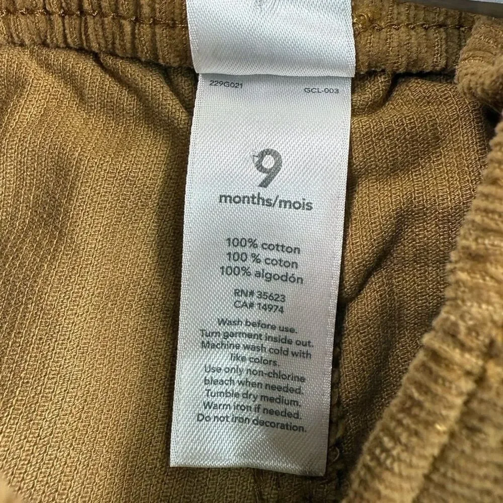CARTERS Baby Boys Corduroy Pants Elastic Waist Classic Fall Winter 9 Months‎